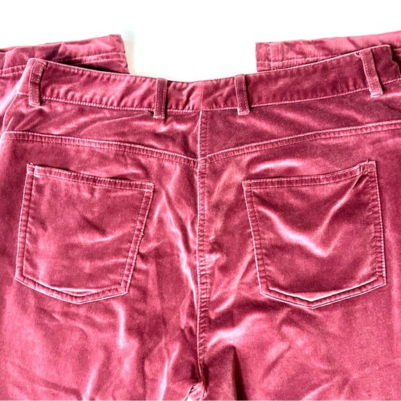 VINTAGE FACONNABLE | Deep Red Cranberry Velour Like Pants | Size 10 - Picture 6 of 13